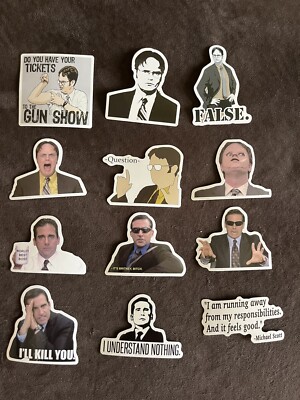 The Office Laptop Water Bottle Stickers Michael Scott Dwight Schrute Set 