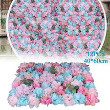 12Pcs Wedding Artificial Flower Wall Panel Hydrangea Rose Panel for Stage Decor