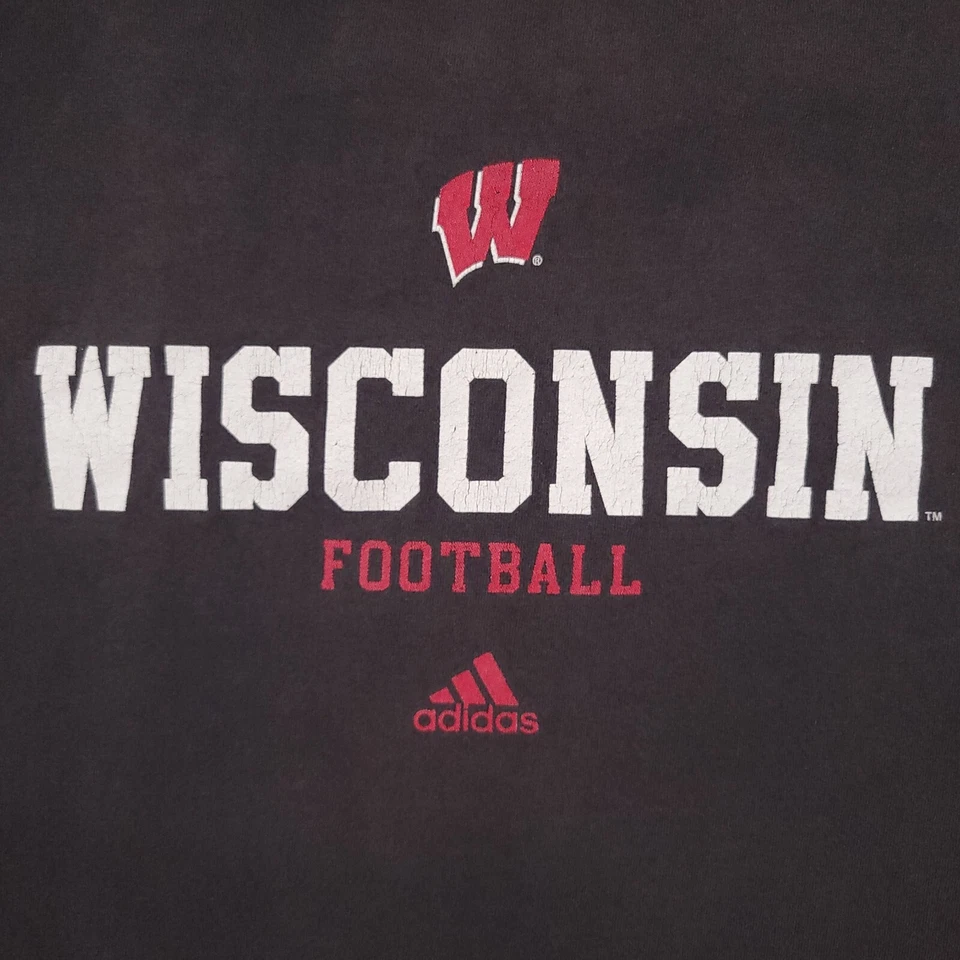 Vtg Adidas Wisconsin Badgers Football T-Shirt Mens XL Double Sided Graphic NCAA - Image 4 of 4