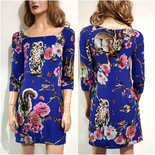 🆓US🛃 Dolce&Gabbana enchanted forest floral printed purple Dress IT 40