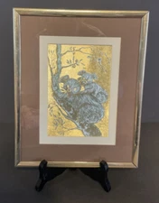 Vintage Koalas Art Foil Print Gold Manifestations Optical Illusionary Print 10x8