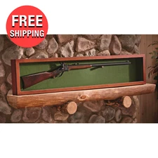 Collector Gun Sword Display Wood Case Wall Mount Storage Rifle Rack w/ Glass Lid