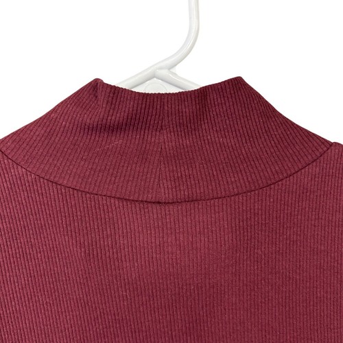NUEVO Camiseta sin mangas acanalada con cuello falso Lane Bryant para mujer talla 22/24 granate - Imagen 4 de 12