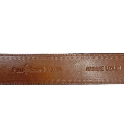 POLO RALPH LAUREN Genuine Lizard Belt Sz. 28 Brown USA Made  display picture 1