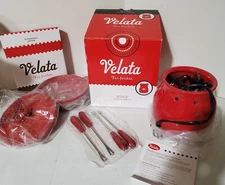 Velata Fun Fondue Warmer with Lid & Forks - Red ~ Open Box