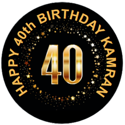 Black And Gold Cheers To 40 Years Sticker Labels - 40th Birthday Party Favor Stickers - 2 In - 50 Count, Black ,Gold - Foto 9