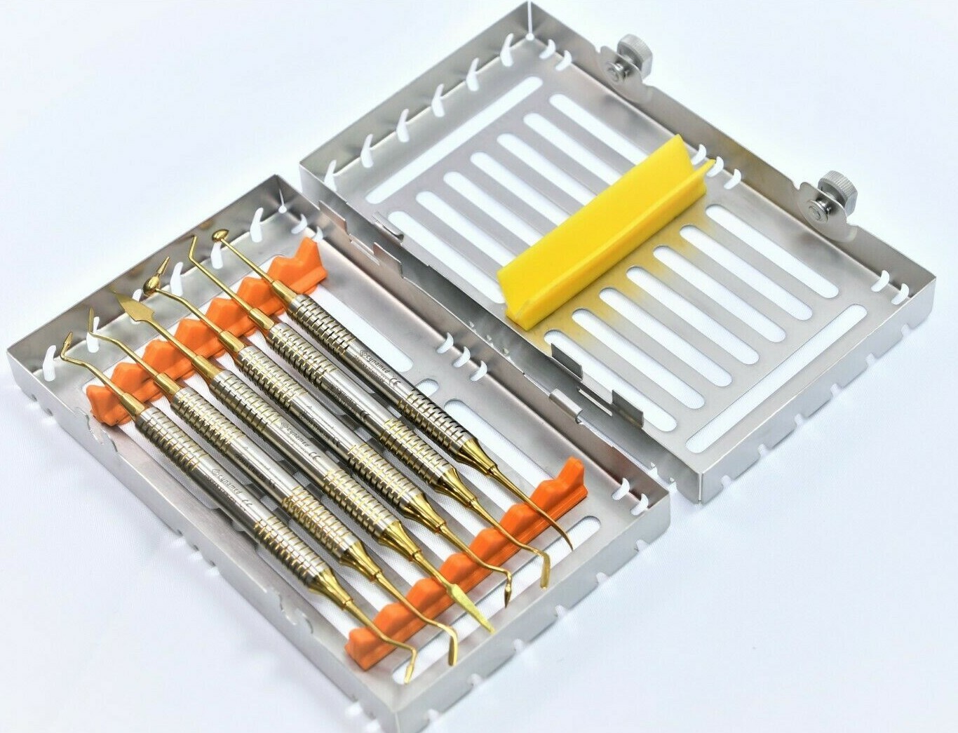 Slake German Dental Composite Filling Instrument Kit – Gold Titanium Coated, 6-Piece Set