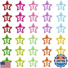 30 Pcs Colorful Snap Kawaii Hair Clips, Barrettes and Cute Hairpins for Girls