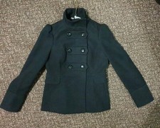Nearly New Ladies Black Winter Coat, Size 10, Red Herring.