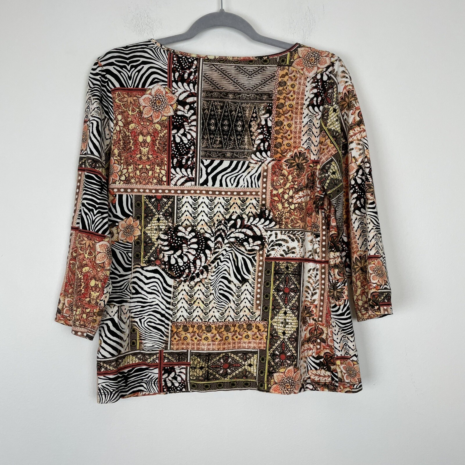 Chicos Multi Colored Square Neck Multi Print Flor… - image 8