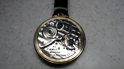 17 Jewels 14K Gold Filled Pocket Watch Hamilton 910 Advance-Rumely Thresher Co. - Picture 8 of 11