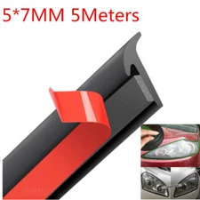5M Car Rubber Sealing Strip Slanted T-Type Seal Rubber Weatherstrip Edge Trim
