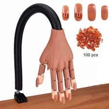 Nail Practice Hand Adjustable Nail Tips Fake Nails With Base 100pcs Nail Tip