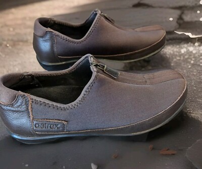 Aetrex Berries Brown Zip Top Comfort Walking Shoes Women's Size