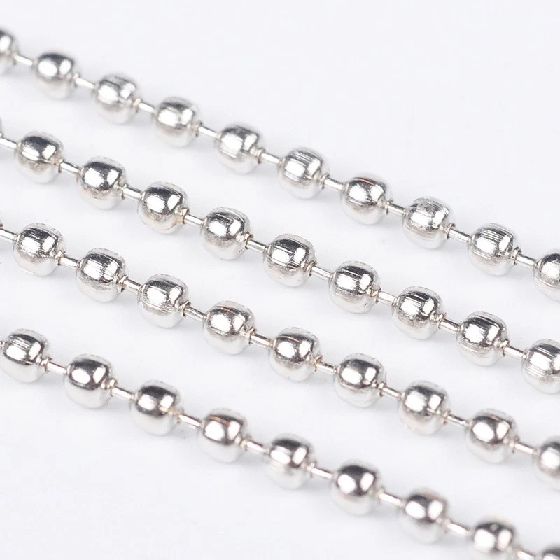 109yds/Roll Iron Beaded Ball Chains Unwelded String Spool 1.5mm 2mm Pick Color - Image 4 of 4