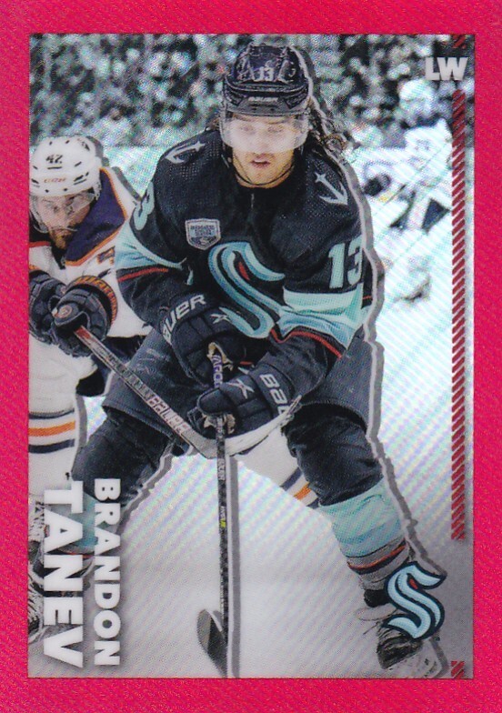 2022-23 TOPPS CHROME NHL STICKER #419 BRANDON TANEV   SP RED  /5 MADE-SEATTLE