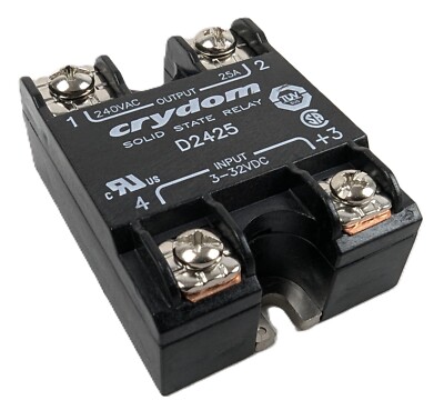 Crydom D2425 Solid State Relay 25A 24-280V 25A Load 3-32Vdc Input SPST-NO NEW