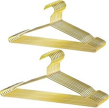 17 Inch Heavy Duty Shiny Gold Metal Clothes Hanger, Coat Hanger, Suit Hanger, Dr