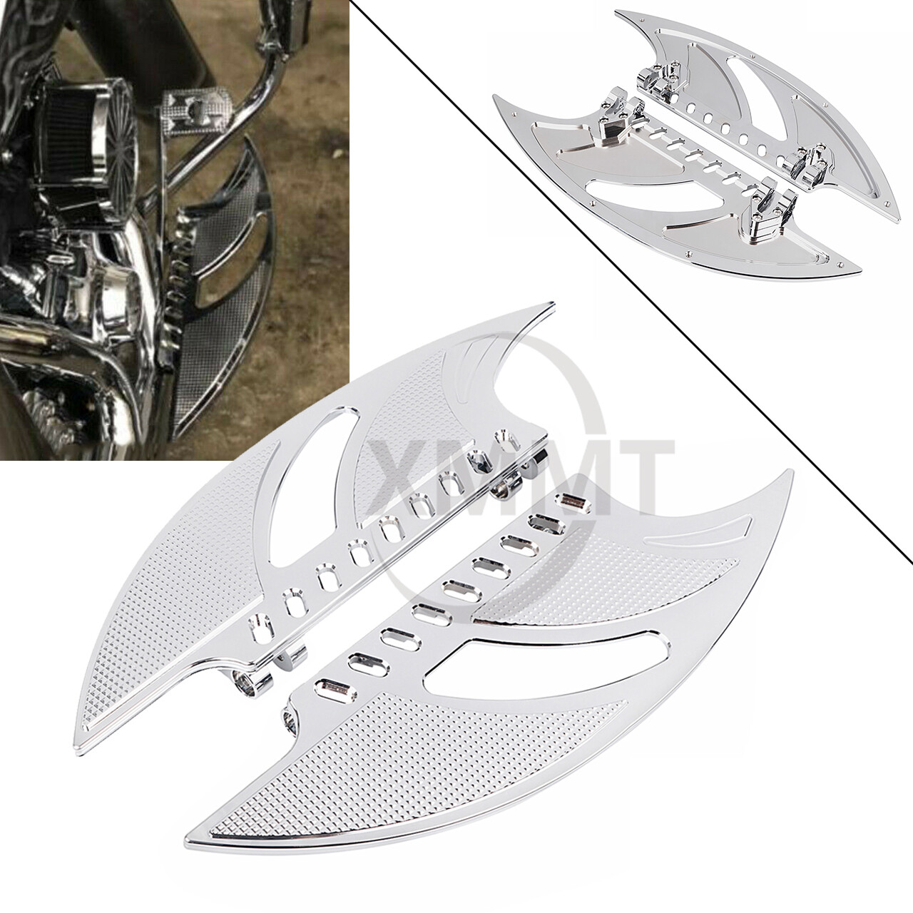 Chrome Front Driver Rear Passenger Floorboards For Harley Road King