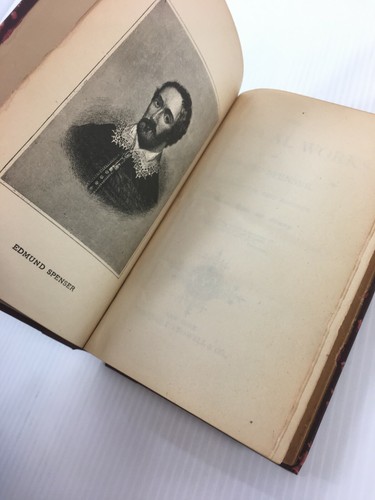The Poetical Works of Edmund Spencer Vintage Book Burgundy Hardcover - Picture 6 of 12