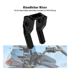 1" Handlebar 6" Black Riser Clamp Kit For Harley Softail Street Bob Low Rider ST