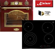 Kaiser Empire Rot Einbau Backofen 67 L Glaskeramik Kochfeld KCT 6703 Herdset 