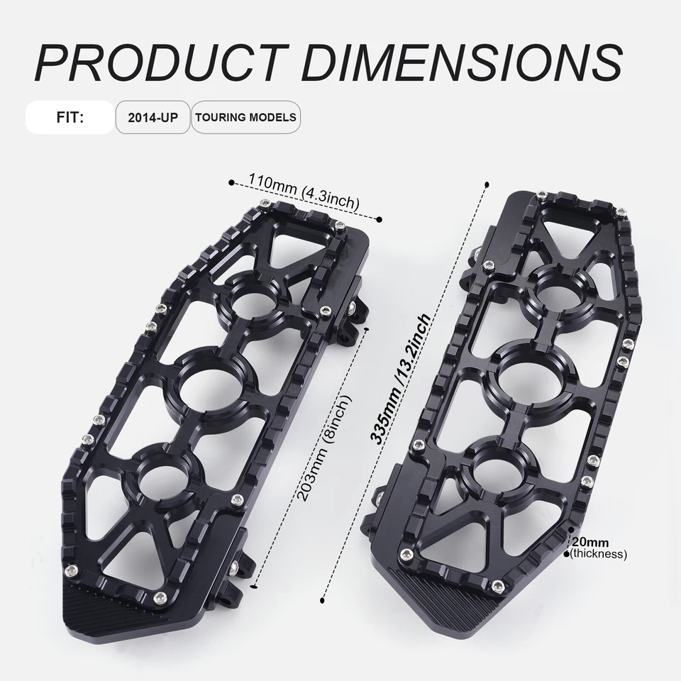 Tableros de piso MX estriberas para Harley Road King Touring Street Glide 2014 UP Foto 2 de 4