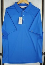 NEW $109 KJUS Size XL Mens Performance Mesh Blue Polo Shirt Golf WIcking UPF+