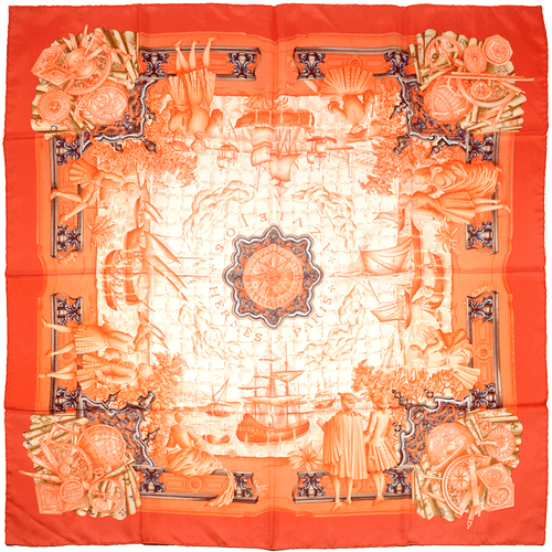 Hermes Scarf AZULEJOS 90cm Silk Carre Foulard CATHERINE BASCHET - Picture 1 of 6
