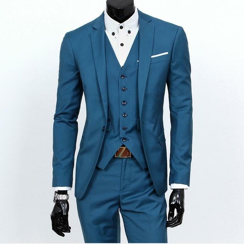 Uomo Slim Fit Sposo Matrimonio Abito Ufficio Formale Business Vestito  Completo | eBay