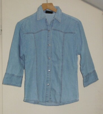 BELLE CHEMISE EN JEAN MANCHES 3/4 GIANO FERATI TAILLE M EN TRES