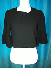 Bolero jacket, black w/ bell sleeve  polka dot lining