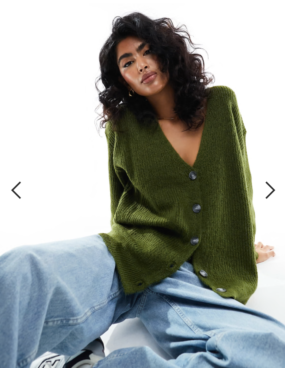 Cotton:On Women's Everything Boxy Cardigan Sweater Button Dark