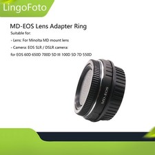 MD-EOS Lens Adapter for Minolta MD Lens to for EOS EF 5D 550D with Optical Glass