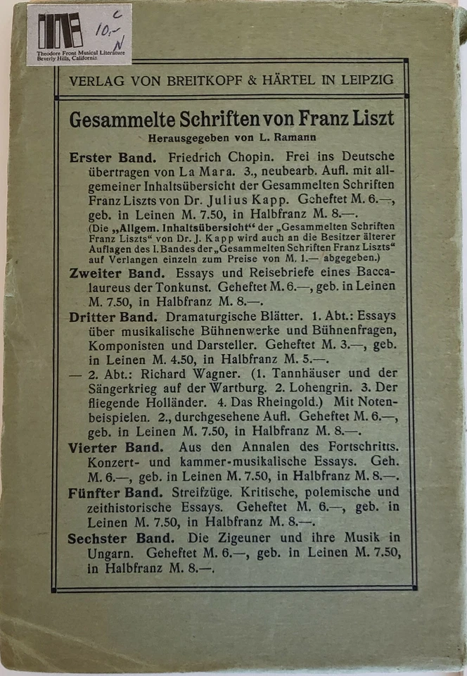 Breitkopf & Hartels Musikbucher Erlauterungen zu Franz Lizsts Sinfonien - Image 3 of 4