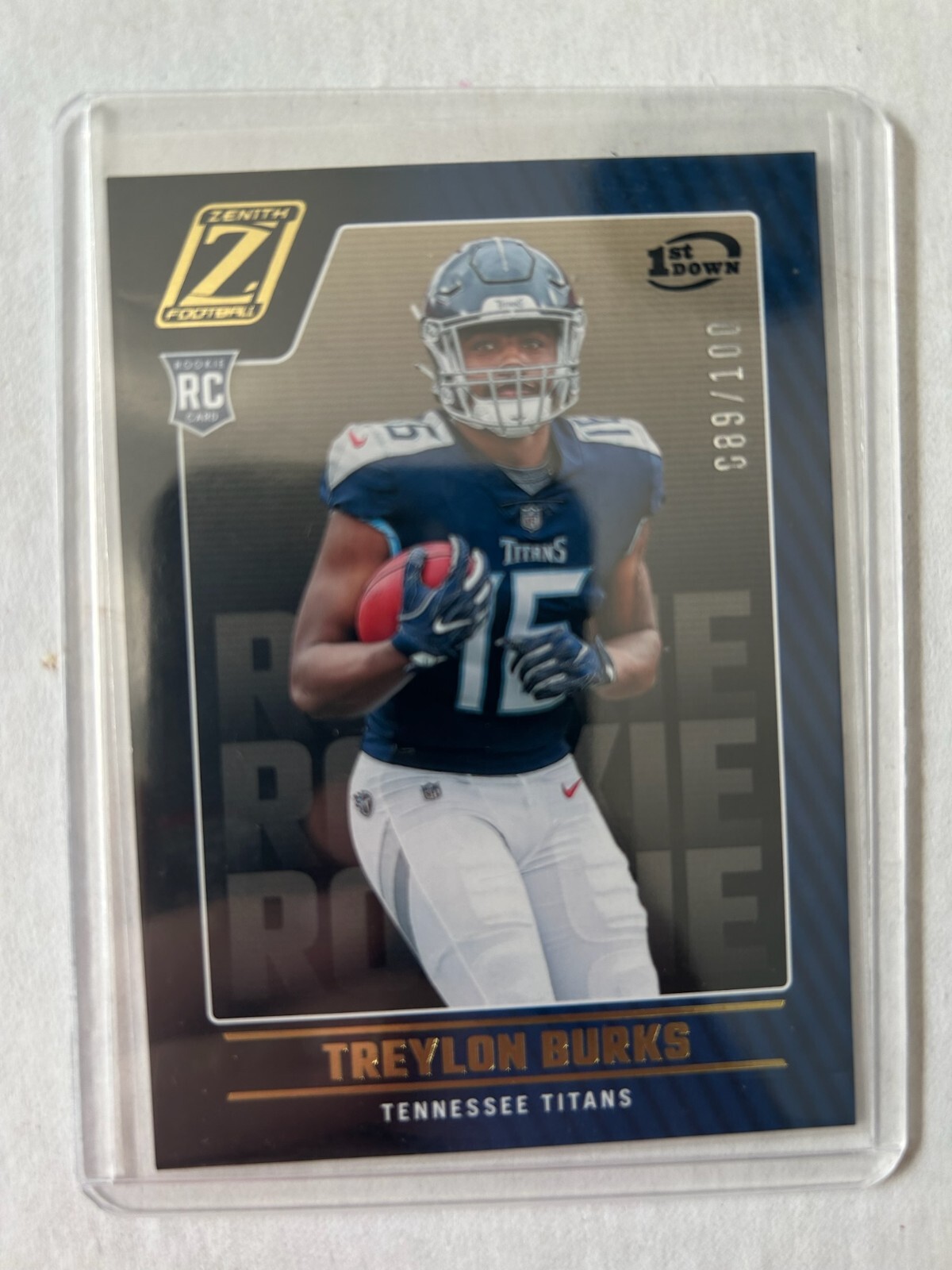 2022 Panini Zenith 1st down 089/100 Rookies #112 Treylon Burks (RC)