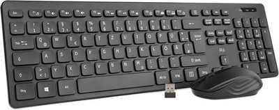 Rii Tastatur Maus Set kabellos, Funktastatur mit Maus, Wireless Keyboard and