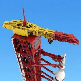 Modubrix Mocs Building Blocks Launch Tower Mk I for Saturn V Sets Bricks Toy Kit