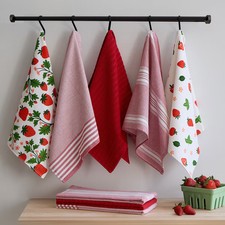 Mikasa Red Kitchen Towels, 8 Pack