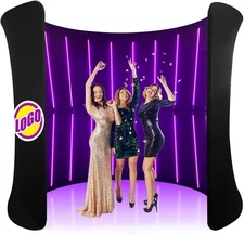 28PCS LED 360 Photo Booth Backdrop Background Enclosure for Wedding Party