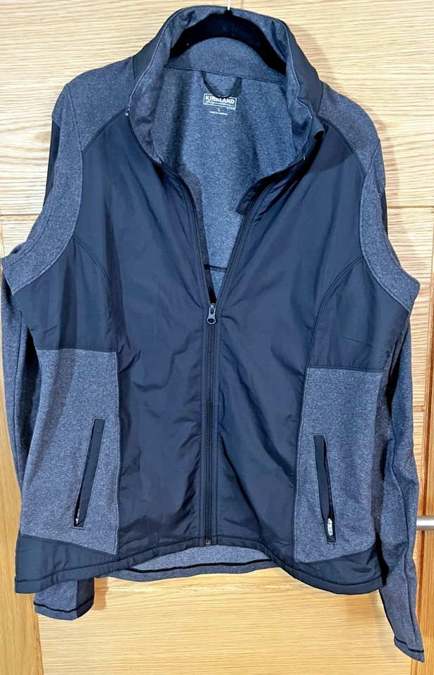 KIRKLAND Ladies Active Black/Grey Jacket Zip Away Hood in Collar Thumb Holes - L - Image 3 of 4