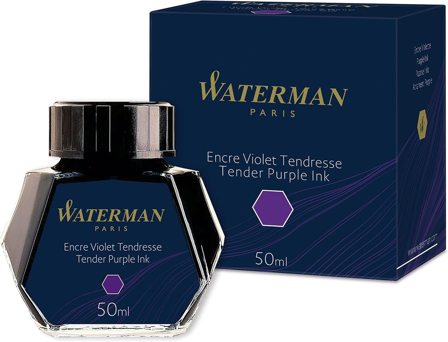 Waterman Tender Purple Fountain Pen Ink 50ml Bottle - High Quality Liquid Ink