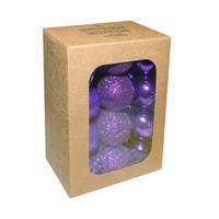 Weihnachtliche Bruchsichere Kugeln 24Er Pack 30Mm Baumdekoration Lila