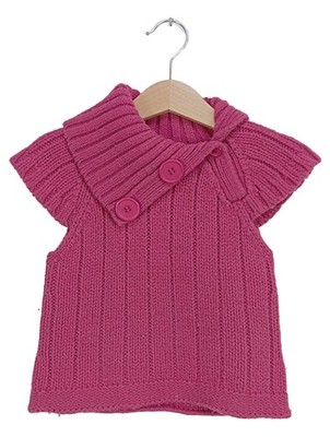3SUISSES Kinder Pullunder Pink Gr. 86 Casual Strickmuster Ärmellos
