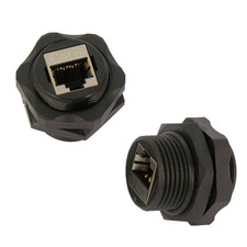 CAT6 RJ45 Shielded Industrial Panel Mount Bulkhead Female/Female Feed Thru Coupl