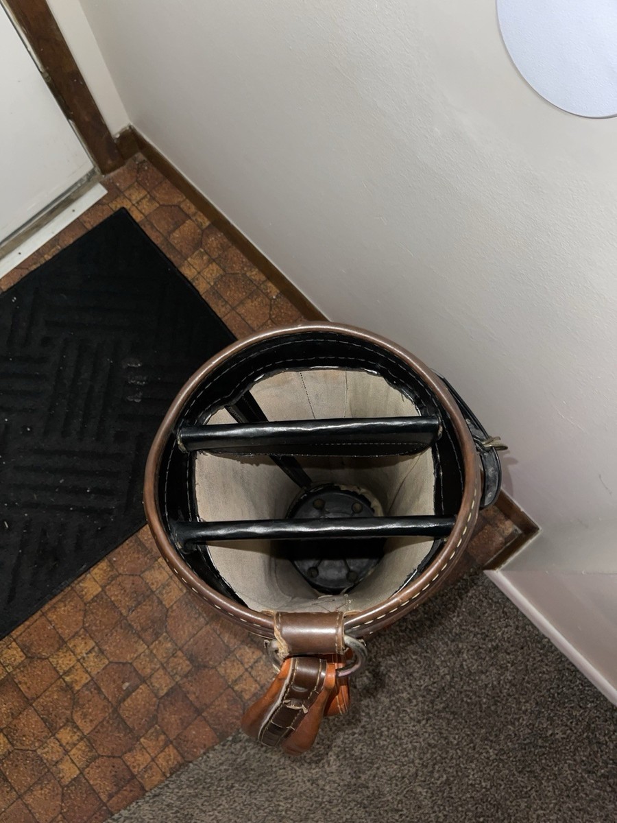 Vintage Arnold Palmer ProGroup Leather Golf Bag Brown Made in USA