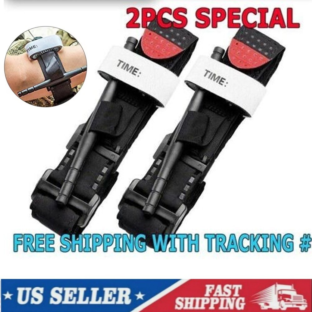 2X Tournique* Rapid One Hand Application Tactical Rescue Emergency First Aid Kit