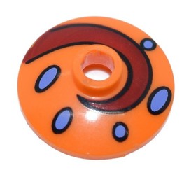 LEGO 2x2 Dish Spongebob Squarepants Gary the Snail Shell Print 3827 orange radar