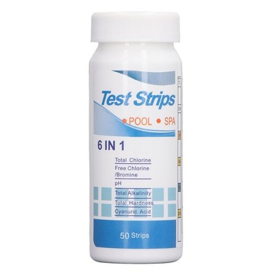 100x PH Test Strips 6 In 1 PH Chlorine Hardness Alkalinity Cyanuric Acid Litmus