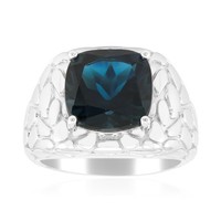 Cavill Ring Sterling Silber 4,45Ct Londonblauer Topas Kissenschliff Damen
